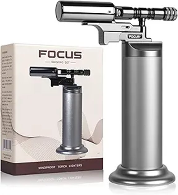 FOCUS Refillable Butane Torch Lighter with Adjustable Flame