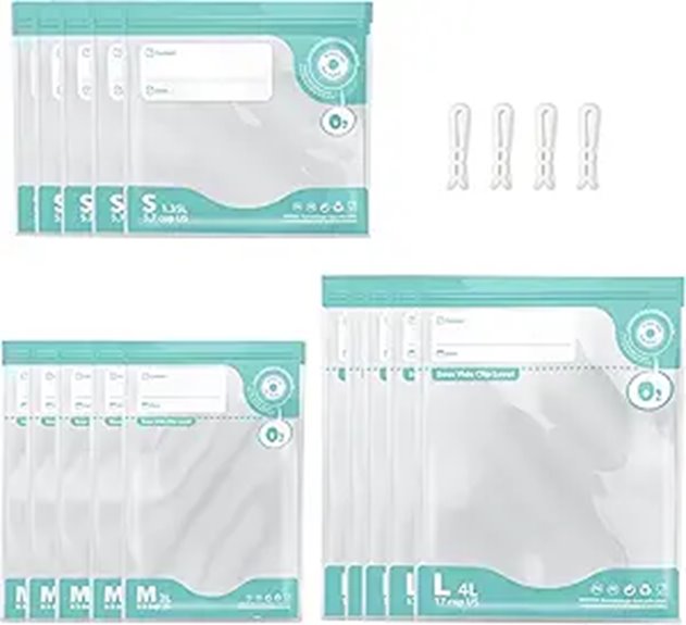 Reusable Sous Vide Vacuum Food Storage Bags (15 pcs)