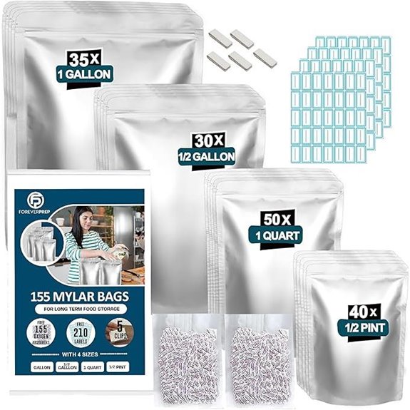 Mylar Bags with Oxygen Absorbers and Labels