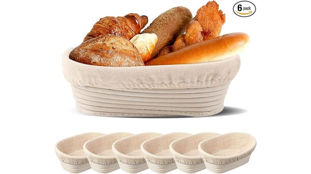 six baskets with liners