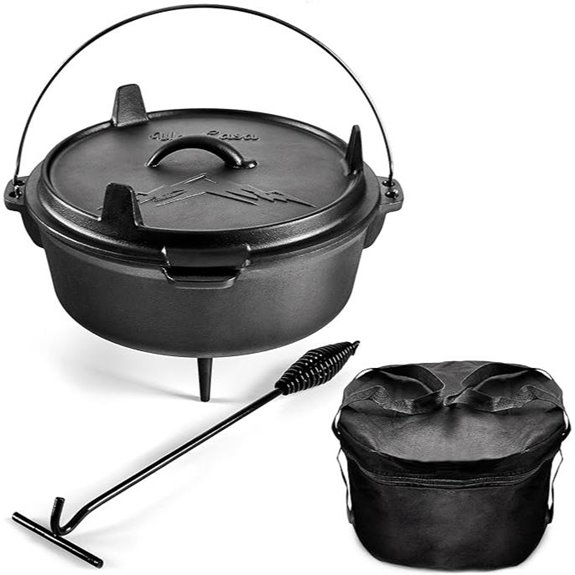 Uno Casa 6Qt Cast Iron Camping Dutch Oven