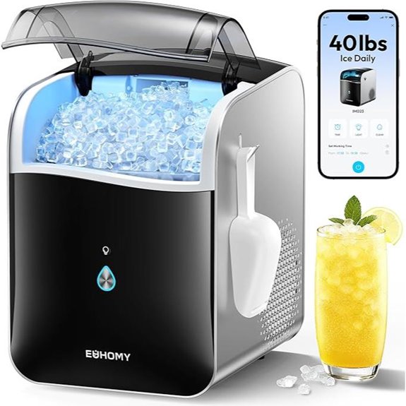 EUHOMY Smart Nugget Ice Maker Machine