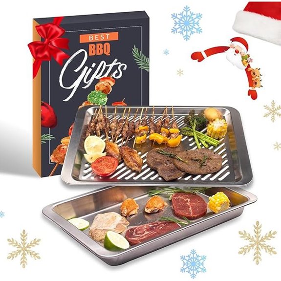 Stackable Stainless Steel BBQ Serving & Marinating Trays