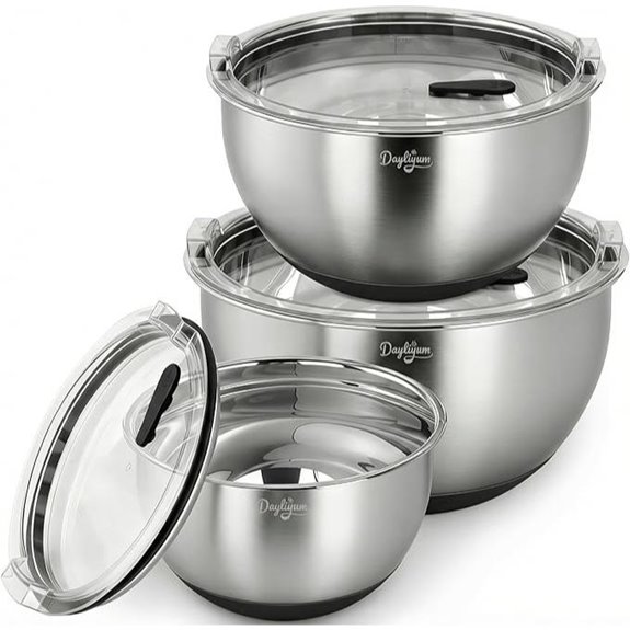 Stainless Steel Mixing Bowls with Airtight Lids