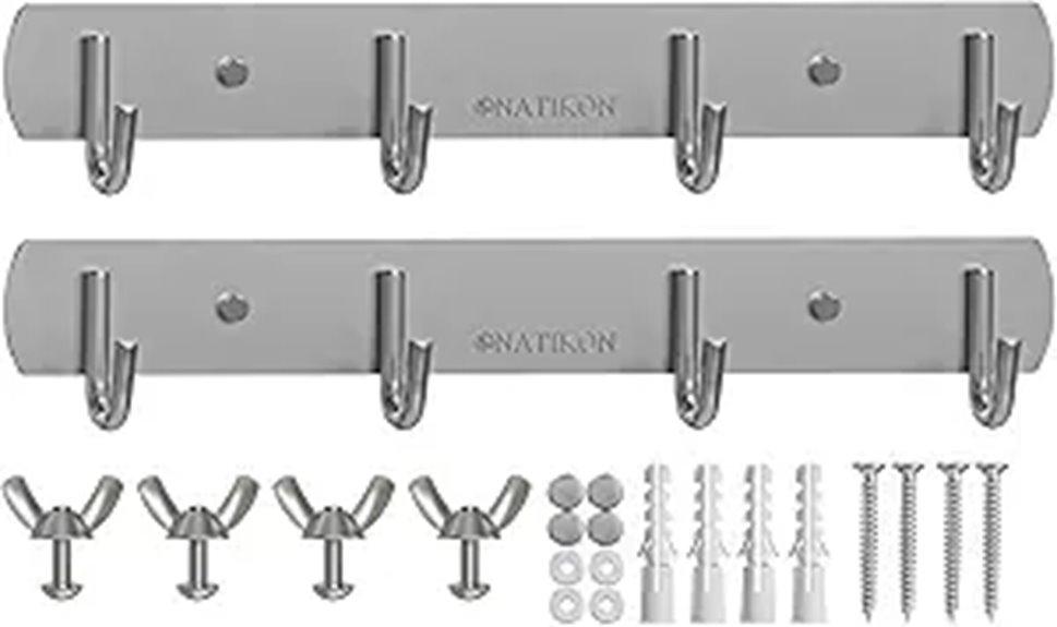 NATIKON Stainless Steel Grill Utensil Hooks (2 Pack)