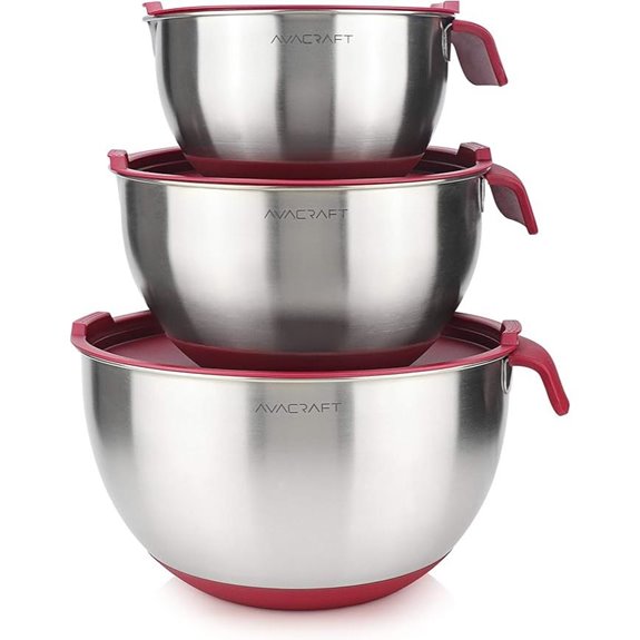 AVACRAFT Stainless Steel Mixing Bowls with Lids