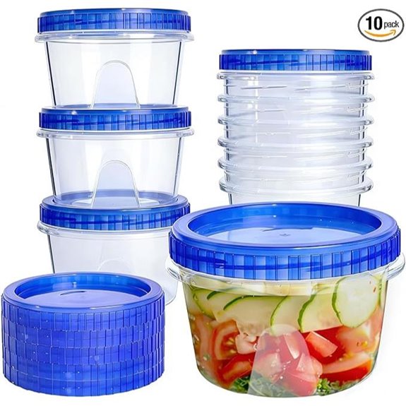 10 Pack Freezer Storage Containers with Lids