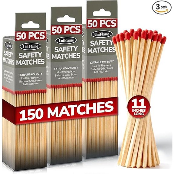 11-Inch Wooden Safety Matches (3 Pack)