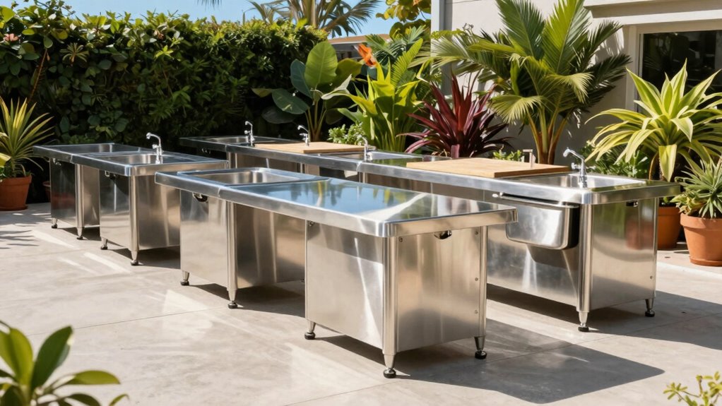 top outdoor stainless steel tables