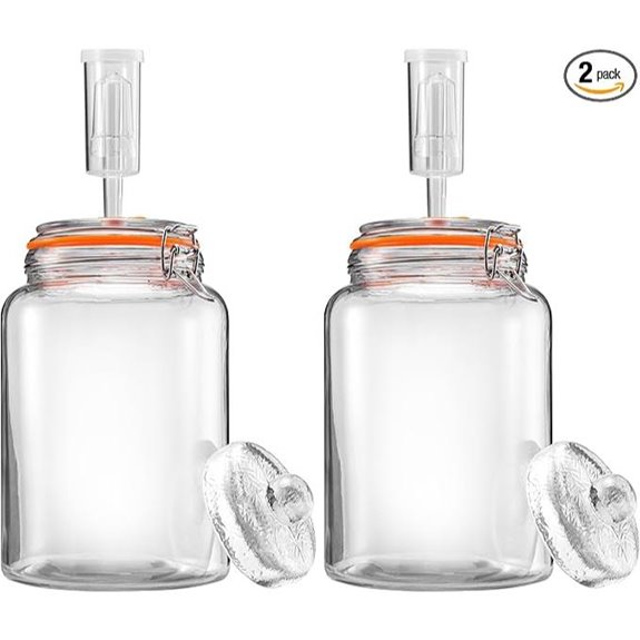 1 Gallon Fermentation Jars with Weights & Airlocks (2 Pack)