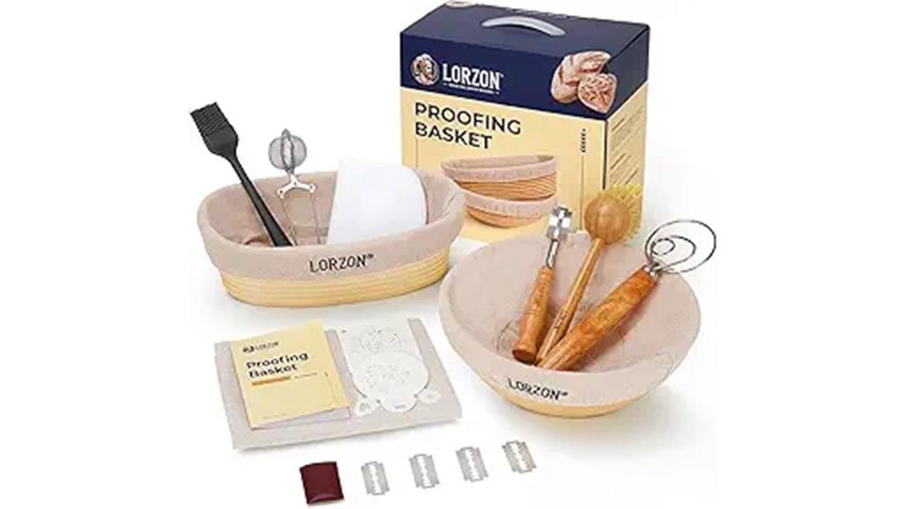 two rattan bread baskets