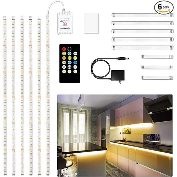 DAYBETTER Under Cabinet LED Strip Lights with Remote