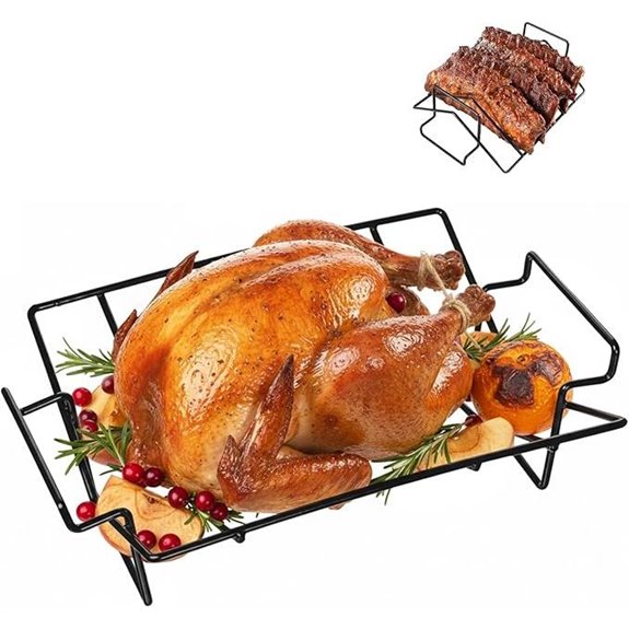 V-Shaped Rib Rack for Smoking and Grilling