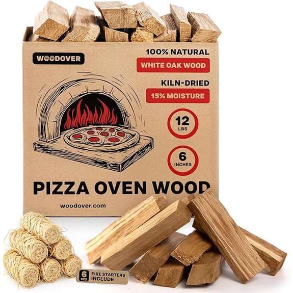 Wood Fire Pizza Oven Logs – 12 lbs White Oak Low Smoke
