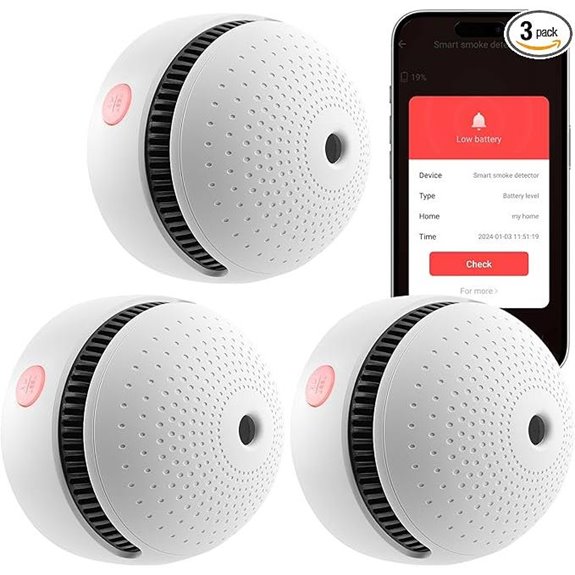 3-Pack Wi-Fi Smoke Detector with App Notifications