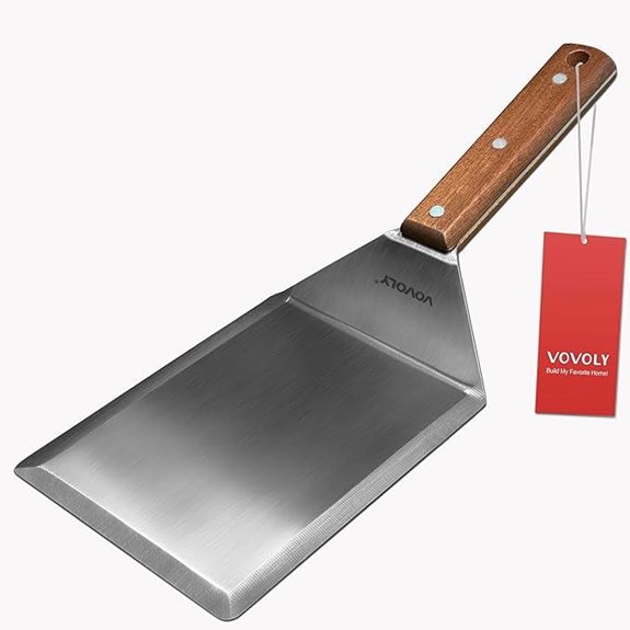 Extra Wide Metal Spatula with Wooden Handle
