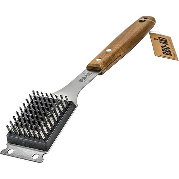 wooden handle grill brush