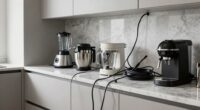 elevated kitchen cord organization