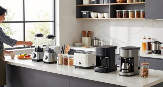 organized kitchen appliance setup