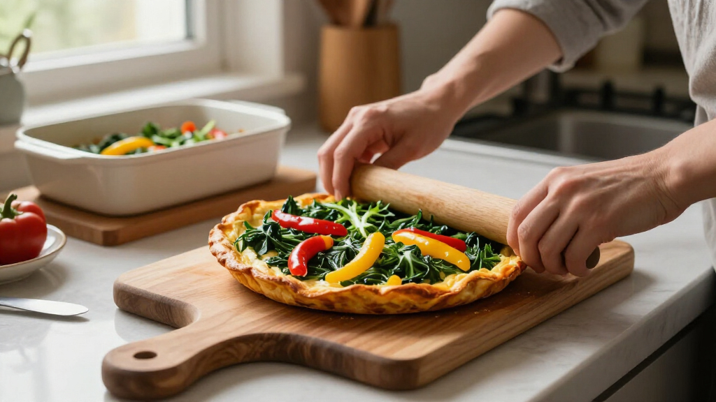 Frittata Arrotolata Al Forno Con Cicoria E Peperoni
