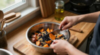 Roasted Sweet Potato, Black Bean, And Quinoa Salad