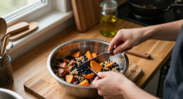 Roasted Sweet Potato, Black Bean, And Quinoa Salad