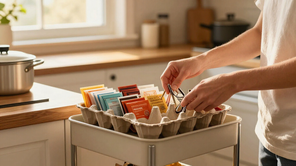 Ditch Bins: The Smarter Way To Organize A Storage Cart Using Empty Egg Cartons